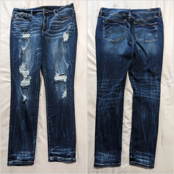 SOLD Buckle Black Fit 75 High Rise Distressed Skinny Jeans sz 33 (14/16) - Picture 3 of 5